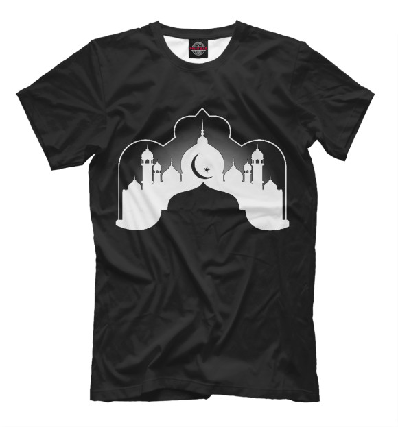 Мужская футболка с изображением Мечеть цвета Черный