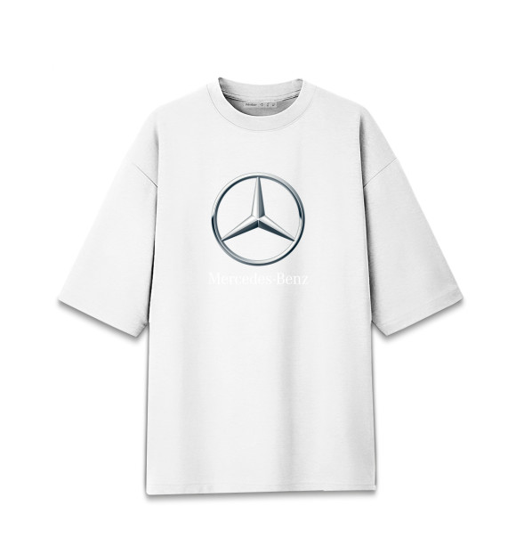 Женская футболка оверсайз с изображением Mercedes-Benz цвета Белый