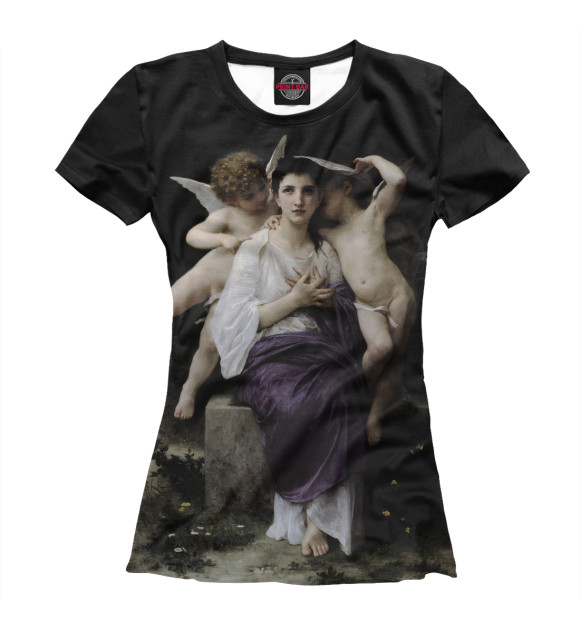 Женская футболка с изображением Ангельский шопот цвета Белый