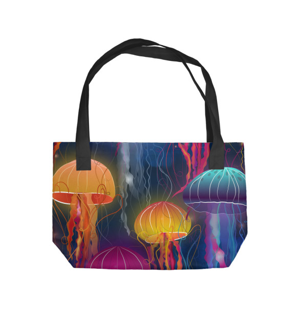 Пляжная сумка с изображением Медузы цвета 