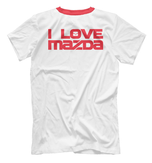 Мужская футболка с изображением I love MAZDA цвета Белый