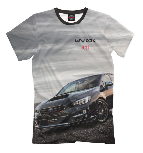 Мужская футболка с изображением Subaru Levorg цвета Молочно-белый