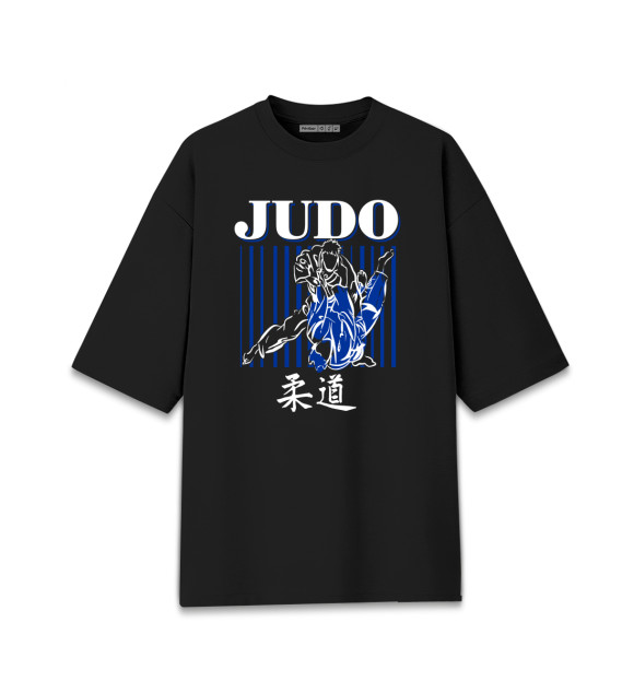 Мужская футболка оверсайз с изображением Judo цвета Черный