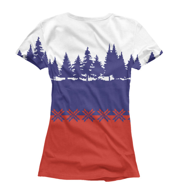 Женская футболка с изображением Свитер с оленями цвета Белый