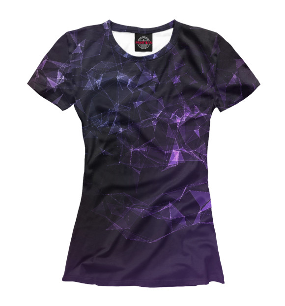 Женская футболка с изображением Фиолетовые созвездия цвета Белый