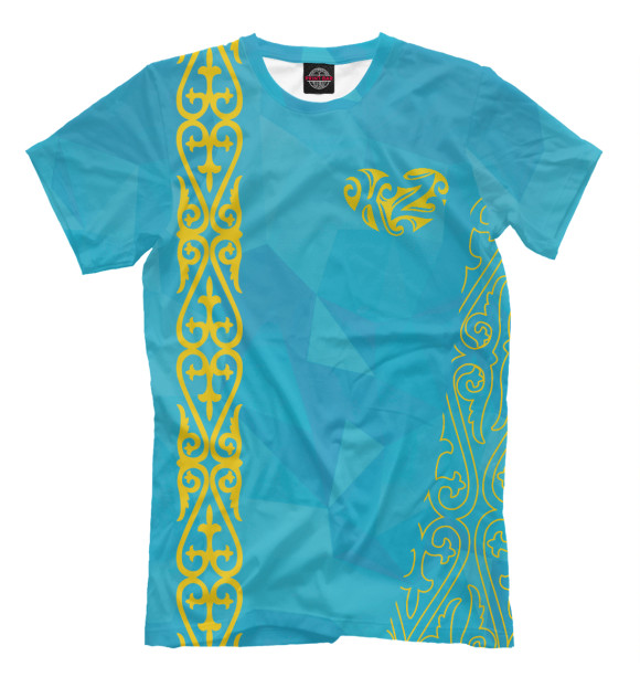 Мужская футболка с изображением Kazakhstan цвета Р‘РµР»С‹Р№