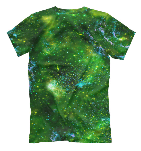 Мужская футболка с изображением Зелёный космос цвета Белый