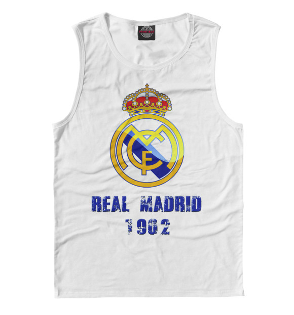 Майка для мальчика с изображением FC Real Madrid цвета Белый