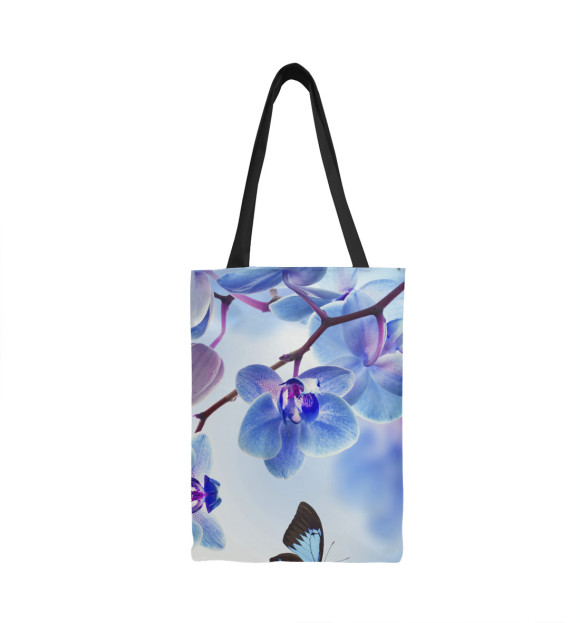 Сумка-шоппер с изображением Цветы и бабочка цвета 