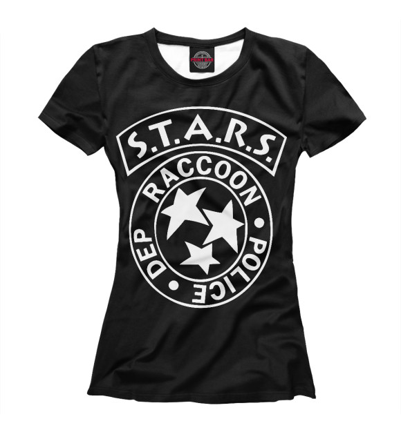 Женская футболка с изображением S.T.A.R.S. цвета Белый