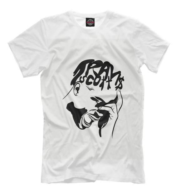 Мужская футболка с изображением Travis Scott цвета Молочно-белый