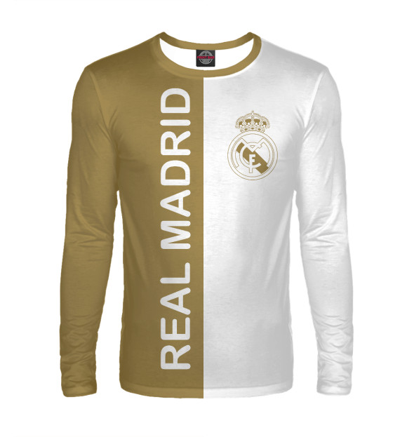 Мужской лонгслив с изображением Real Madrid Gold цвета Белый