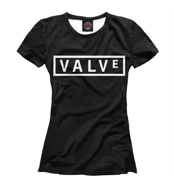 Женская футболка с изображением Valve цвета Белый