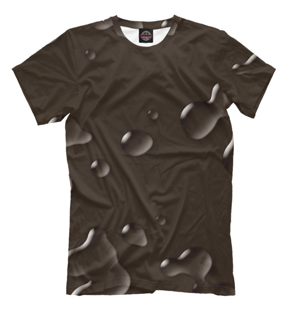 Мужская футболка с изображением Капли цвета Темно-коричневый