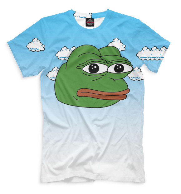 Мужская футболка с изображением Лягушонок Пепе цвета Молочно-белый