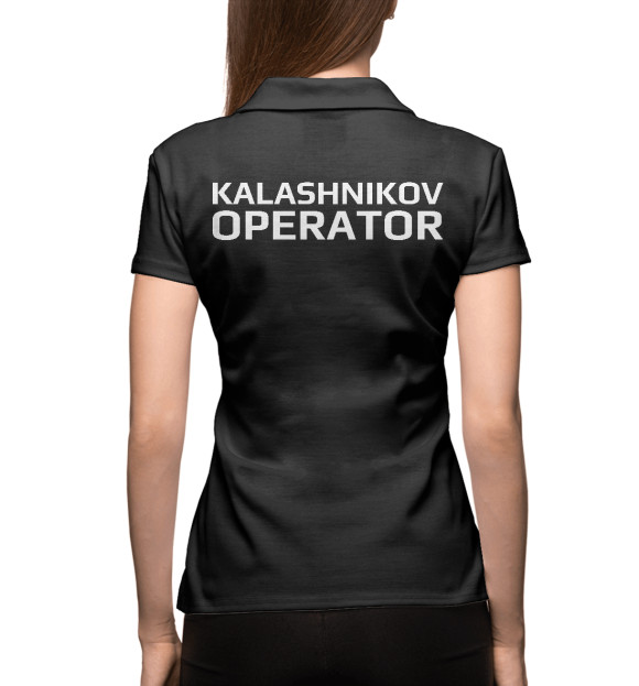 Женское поло с изображением Kalashnikov Operator цвета Белый