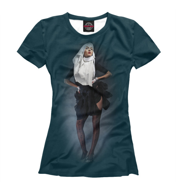 Женская футболка с изображением Монашка цвета Белый