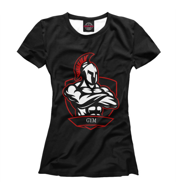 Женская футболка с изображением Spartan gym цвета Белый