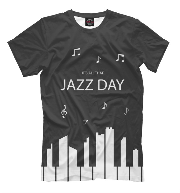 Мужская футболка с изображением Jazz day цвета Молочно-белый