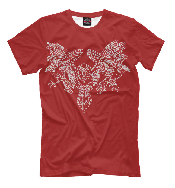 Мужская футболка с изображением Вороны цвета Светло-коричневый