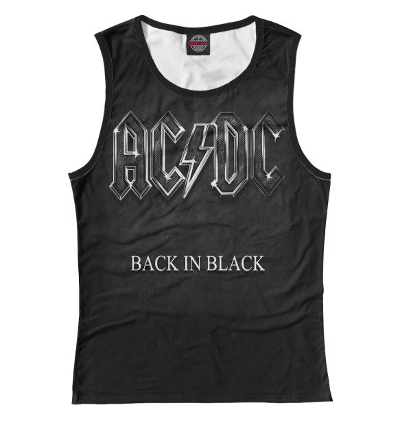 Майка для девочки с изображением AC/DC Back in Black цвета Белый