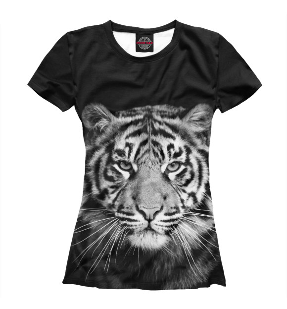 Женская футболка с изображением Тигр цвета Белый