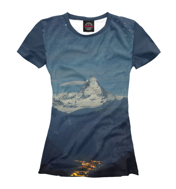 Женская футболка с изображением Маттерхорн. Альпы. цвета Белый
