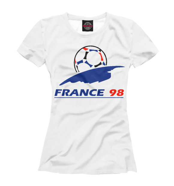 Женская футболка с изображением France 98 цвета Белый