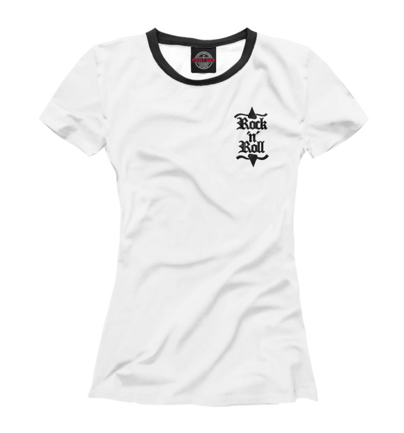 Женская футболка с изображением Rrock And Roll цвета Белый