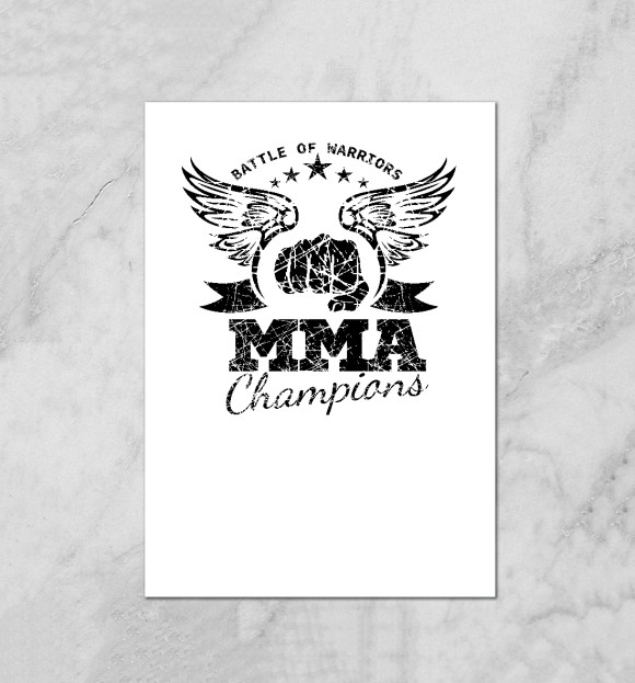 Плакат с изображением MMA Champions цвета Белый