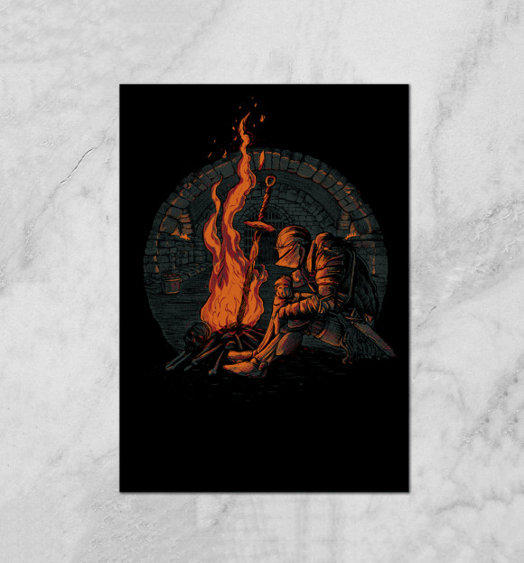 Плакат с изображением Dark Souls цвета Белый