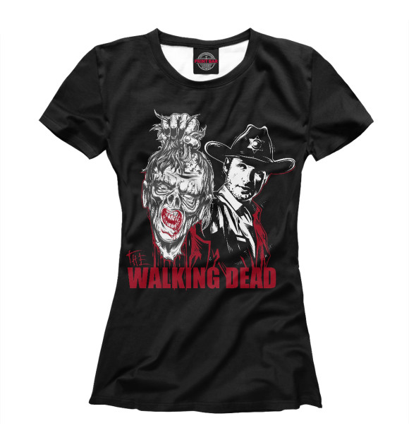 Женская футболка с изображением The Walking Dead - Rick Grimes цвета Белый