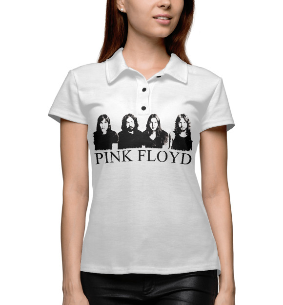 Женское поло с изображением Pink Floyd цвета Белый