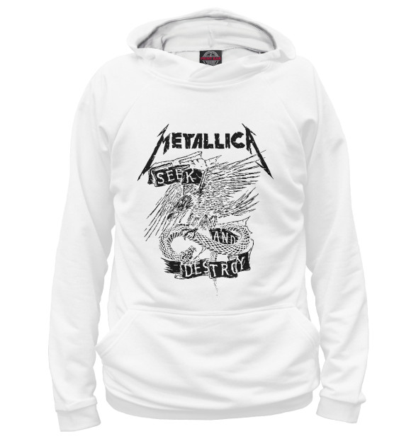 Худи для мальчика с изображением Metallica цвета Белый