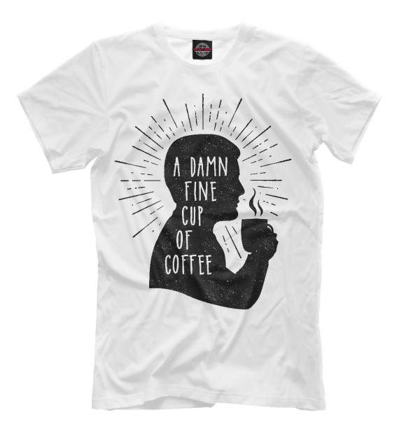 Мужская футболка с изображением Твин Пикс цвета Молочно-белый