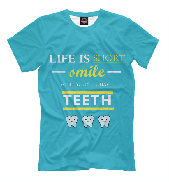 Мужская футболка с изображением Dental Wisdom цвета Грязно-голубой