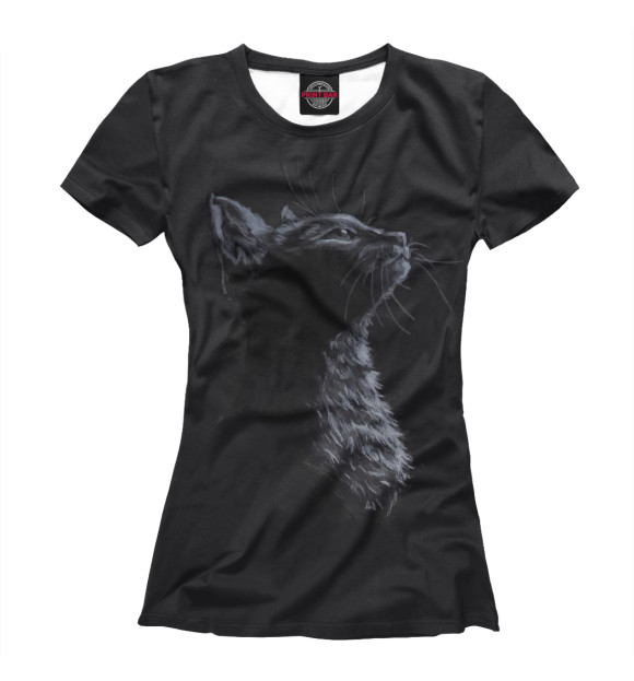 Женская футболка с изображением Cat Art цвета Белый
