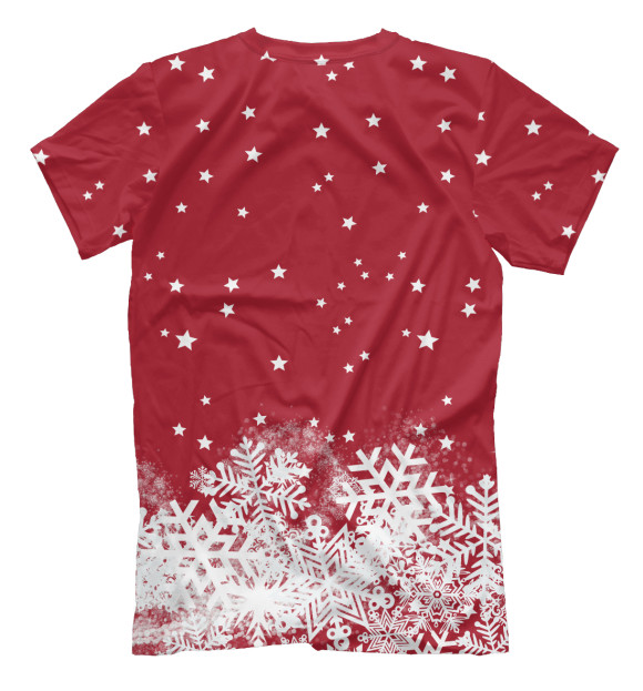 Мужская футболка с изображением Дед Мороз хипстер цвета Белый
