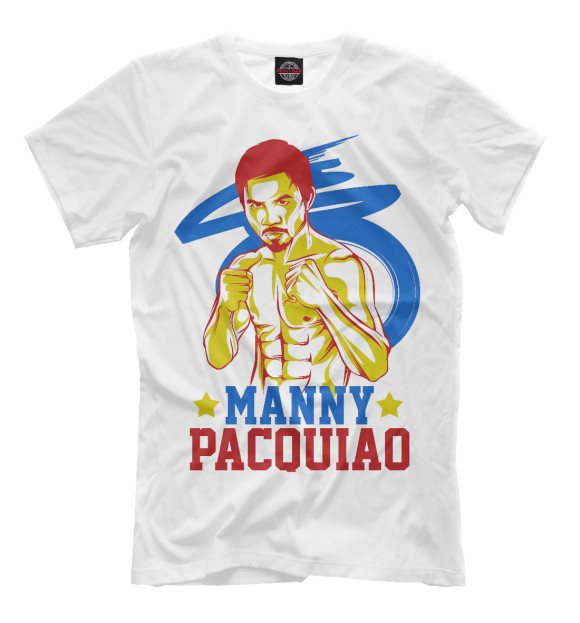 Мужская футболка с изображением Мэнни Пакьяо цвета Молочно-белый