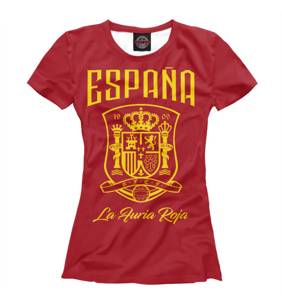 Женская футболка с изображением Испания цвета Белый