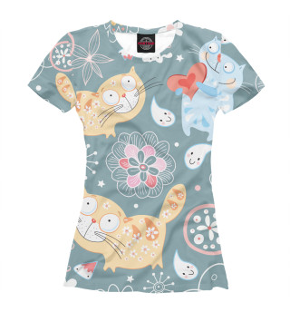 Женская футболка Милые котики