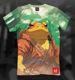 Мужская футболка Лягушка самурай