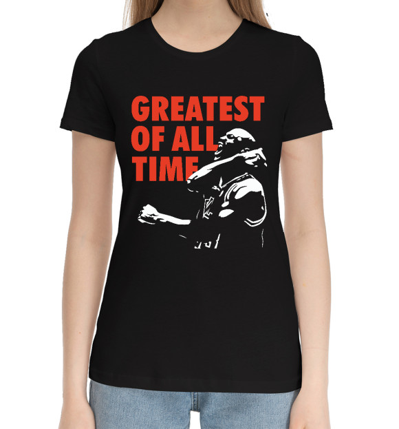 Женская хлопковая футболка с изображением Jordan - Greatest цвета Черный
