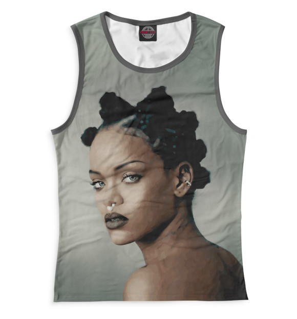 Майка для девочки с изображением Rihanna цвета Белый