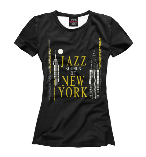 Женская футболка с изображением Jazz New-York цвета Белый