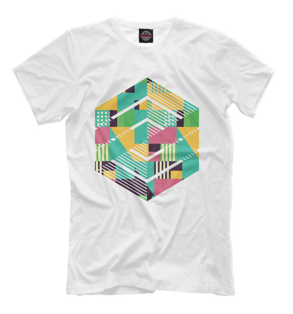 Мужская футболка с изображением Geometric abstract цвета Белый