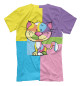 Мужская футболка Милый разноцветный котёнок