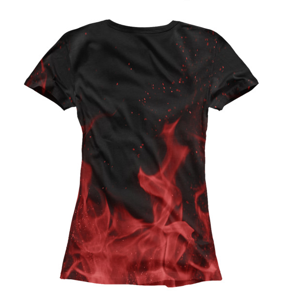 Женская футболка с изображением KIA red fire цвета Белый