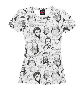Женская футболка Великие писатели-классики
