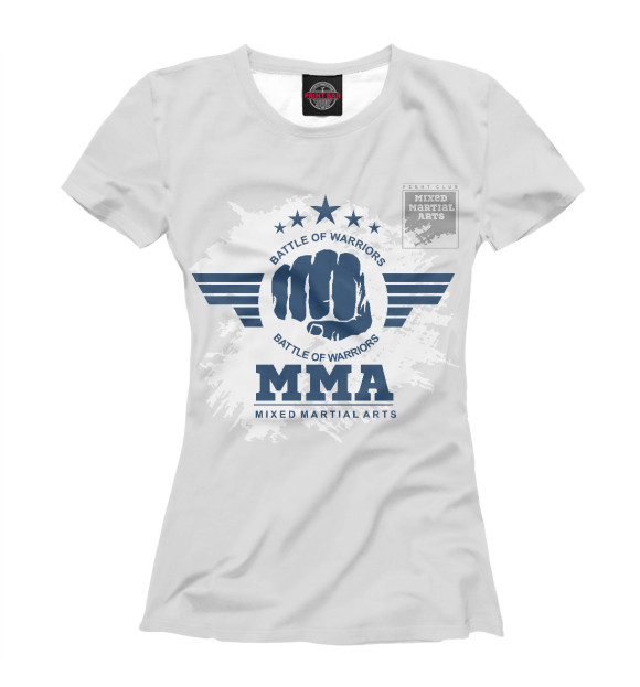 Женская футболка с изображением MMA цвета Белый
